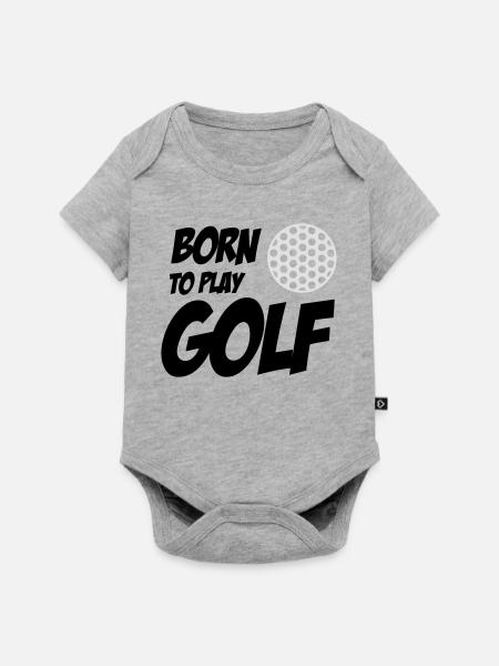 Born To Play Golf - Baby Premium Kurzarmbody - Grau meliert