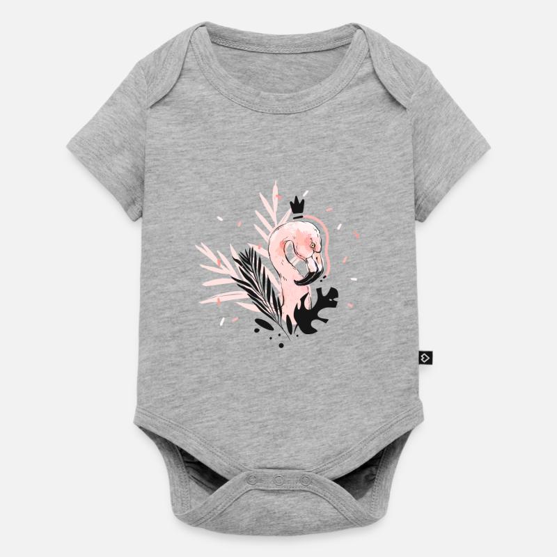 Flamants roses - Body à manches courtes Premium Bébé - gris chiné
