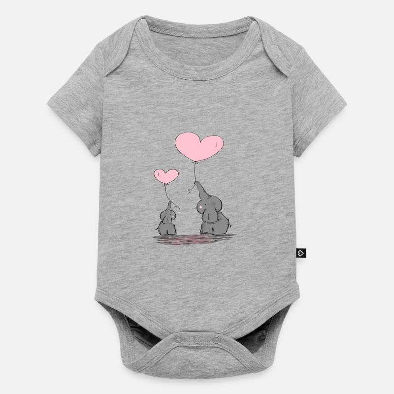 amour d'éléphant - Body à manches courtes Premium Bébé - gris chiné