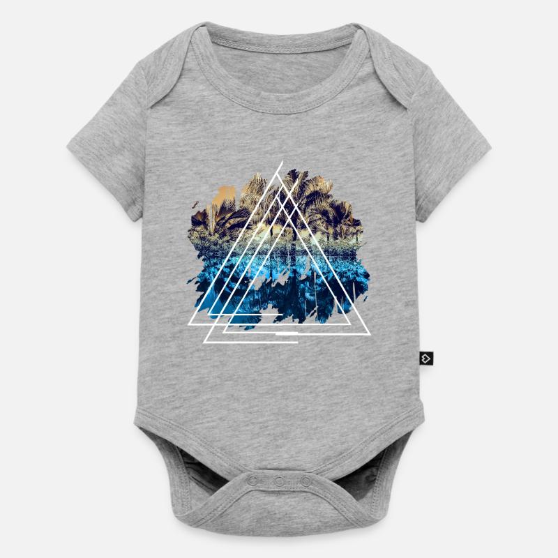 Cadeau de forme triangulaire de paysage de vacances - Body à manches courtes Premium Bébé - gris chiné