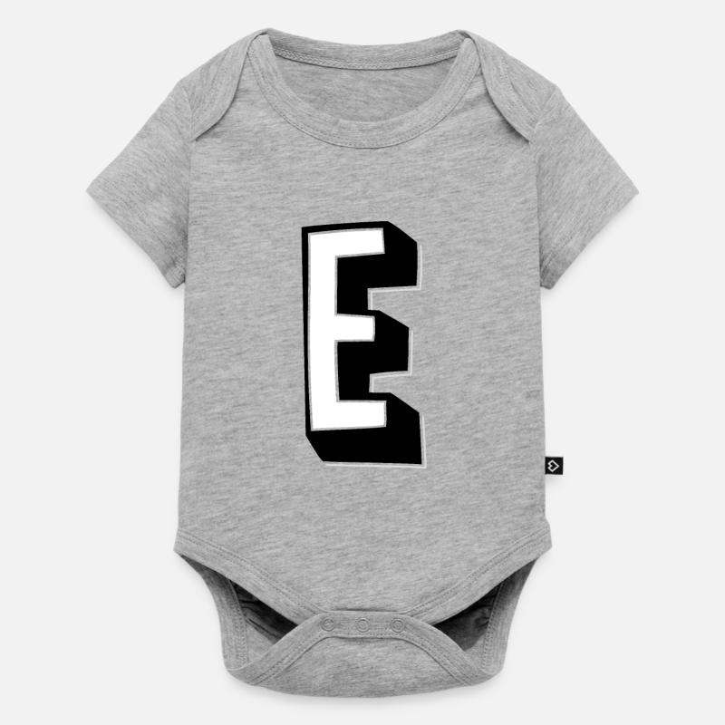 Buchstabe E - Alphabet E. - Baby Premium Kurzarmbody - Grau meliert
