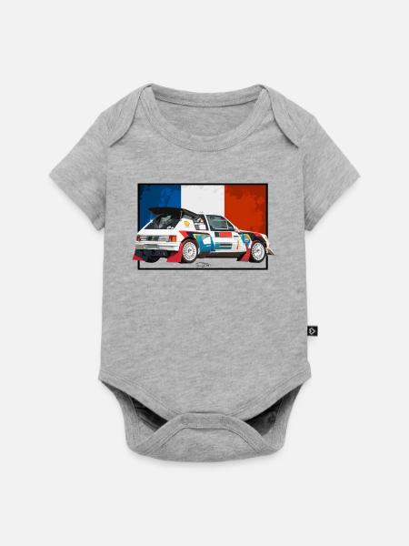 205 Swycar Edition - Baby Premium Kurzarmbody - Grau meliert