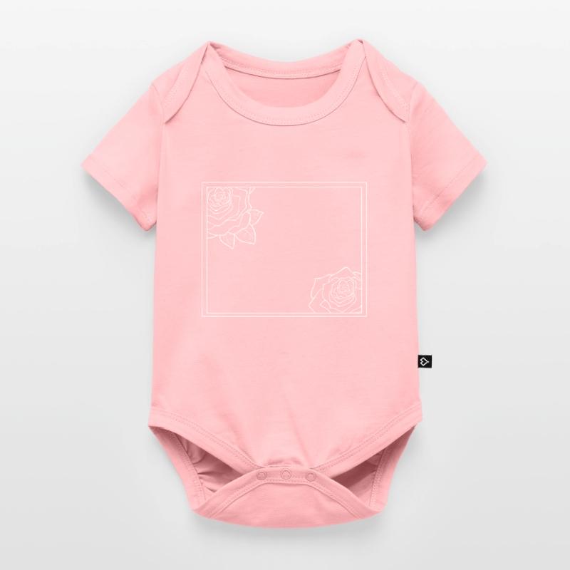 Rectangular frame with roses Baby Premium short-sleeve bodysuit