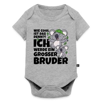 Großer Bruder Koala Koalabär Bär coole Geschwister - Baby Premium Kurzarmbody - Grau meliert - Vorne