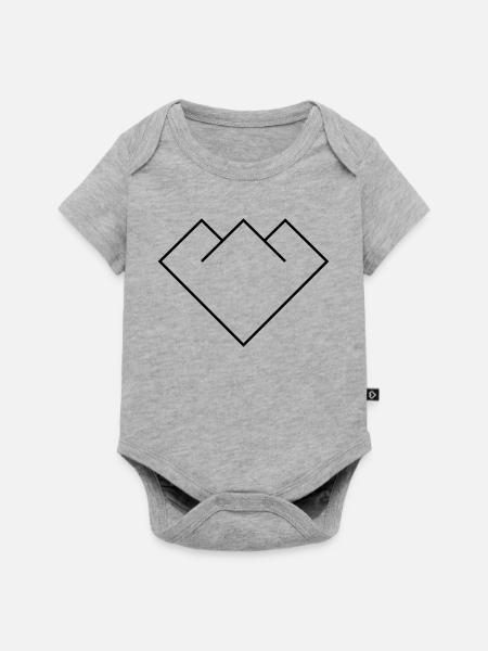 Berg - Baby Premium Kurzarmbody - Grau meliert
