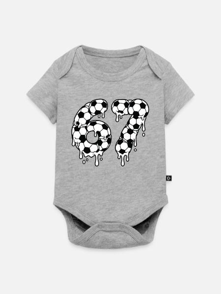 Tropping Soccer 67 Graffiti Six Seven - Baby Premium Kurzarmbody - Grau meliert