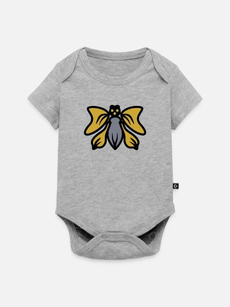 Goldene Flügel Silhouette - Baby Premium Kurzarmbody - Grau meliert