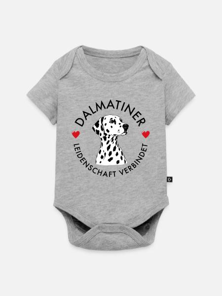Dalmatiner Leidenschaft verbindet - Baby Premium Kurzarmbody - Grau meliert