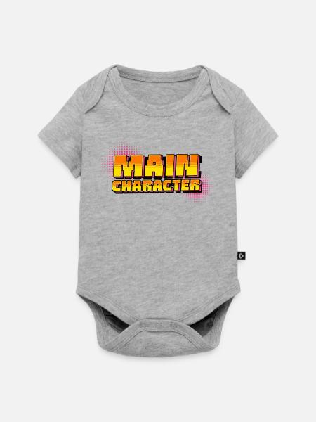 MAIN CHARACTER - Baby Premium Kurzarmbody - Grau meliert