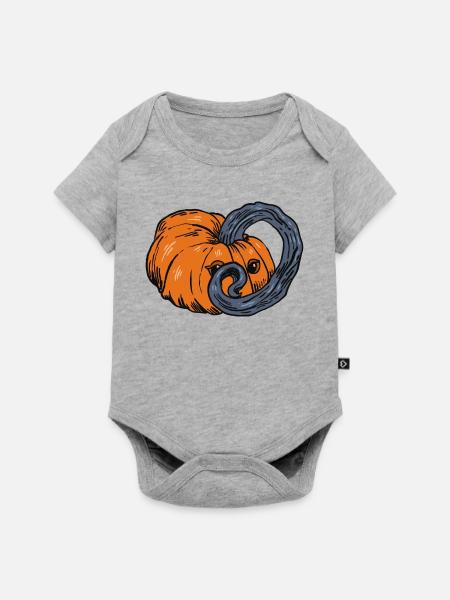 Shy Pumpkin - Kürbislaterne - Baby Premium Kurzarmbody - Grau meliert