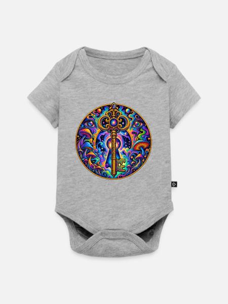 Schlüssel - Baby Premium Kurzarmbody - Grau meliert