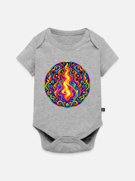 Feuer - Baby Premium Kurzarmbody - Grau meliert