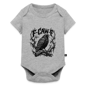 F-CAW-F Gothic Raven Dark Humor Crow - Baby Premium Kurzarmbody - Grau meliert - Vorne