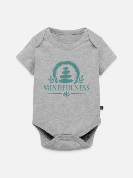 Mindfulness Achtsamkeit Zen Steine Meditation - Baby Premium Kurzarmbody - Grau meliert