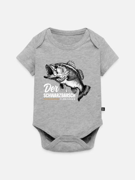 Schwarzbarsch Flüsterer - Baby Premium Kurzarmbody - Grau meliert