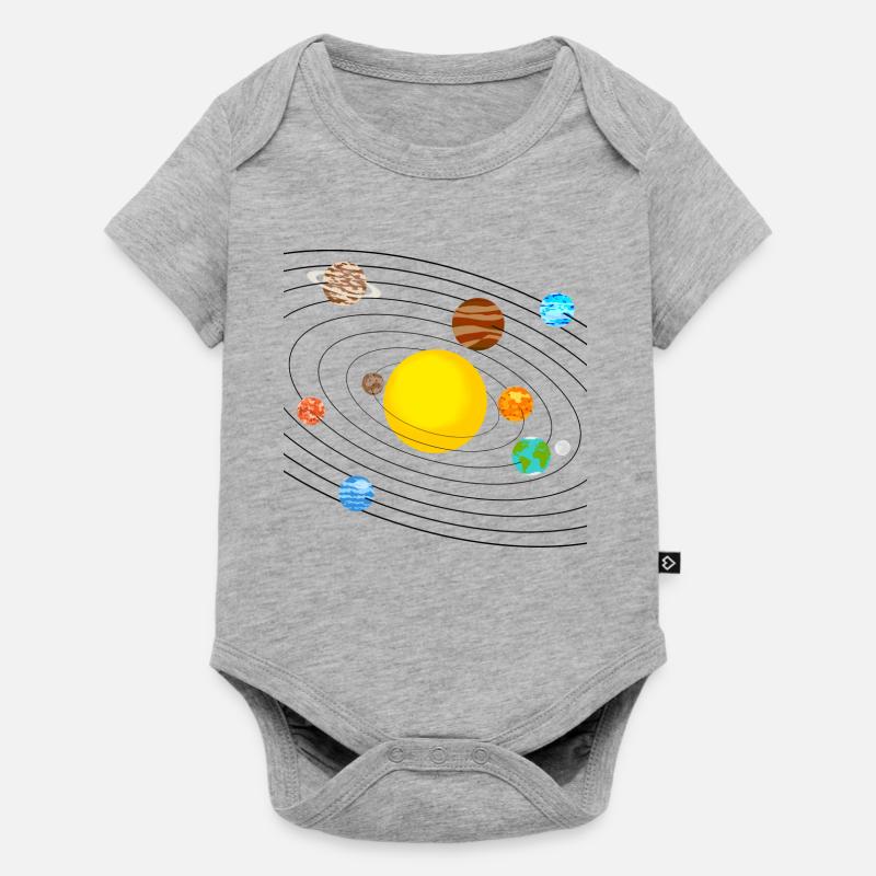 solar system - Baby Premium short-sleeve bodysuit - heather grey