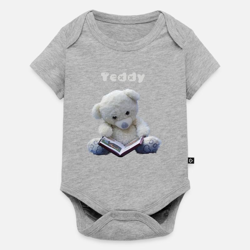 Teddy - Body à manches courtes Premium Bébé - gris chiné