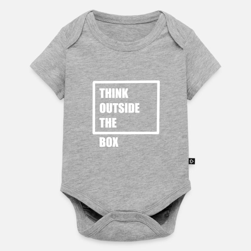 Think outside the box - Anders denken - Baby Premium Kurzarmbody - Grau meliert