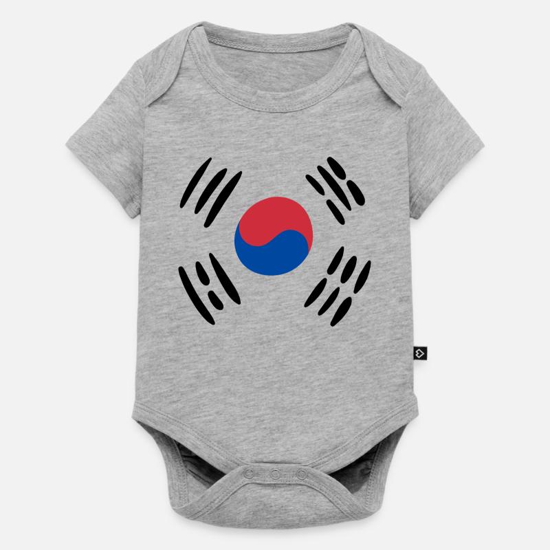 Drapeau de la Corée - Body à manches courtes Premium Bébé - gris chiné