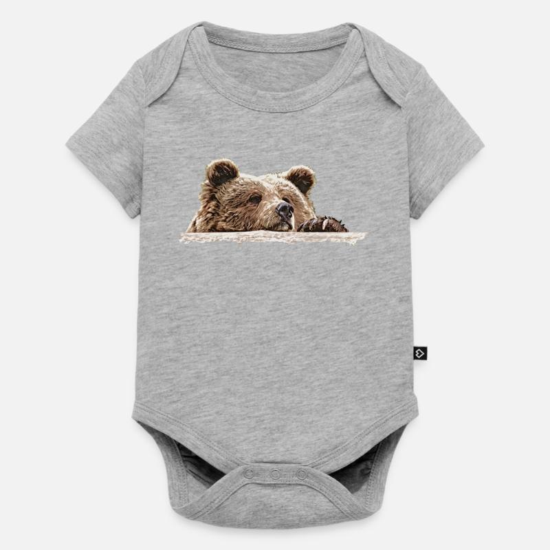 Isa Denkerpose - Baby Premium Kurzarmbody - Grau meliert