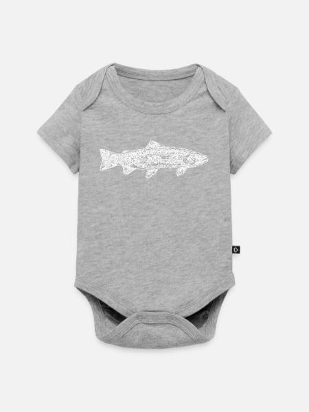 Forelle - Baby Premium Kurzarmbody - Grau meliert