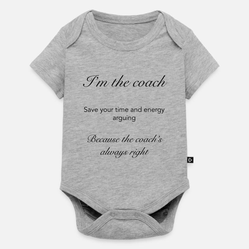 Ich bin der Trainer / Ich bin der Trainer - Baby Premium Kurzarmbody - Grau meliert