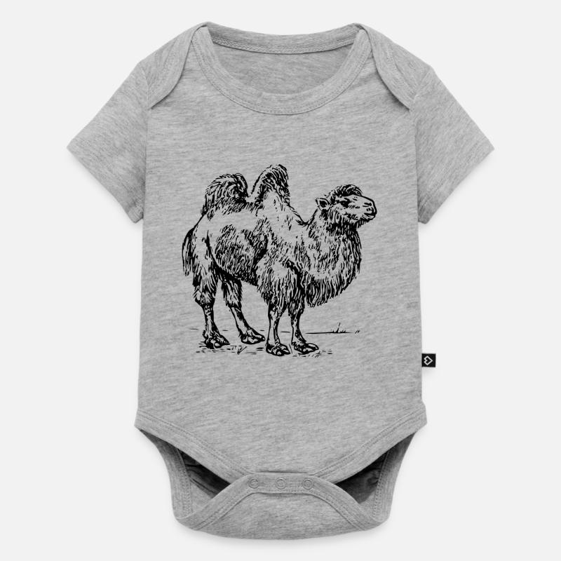 Kamel - Baby Premium Kurzarmbody - Grau meliert