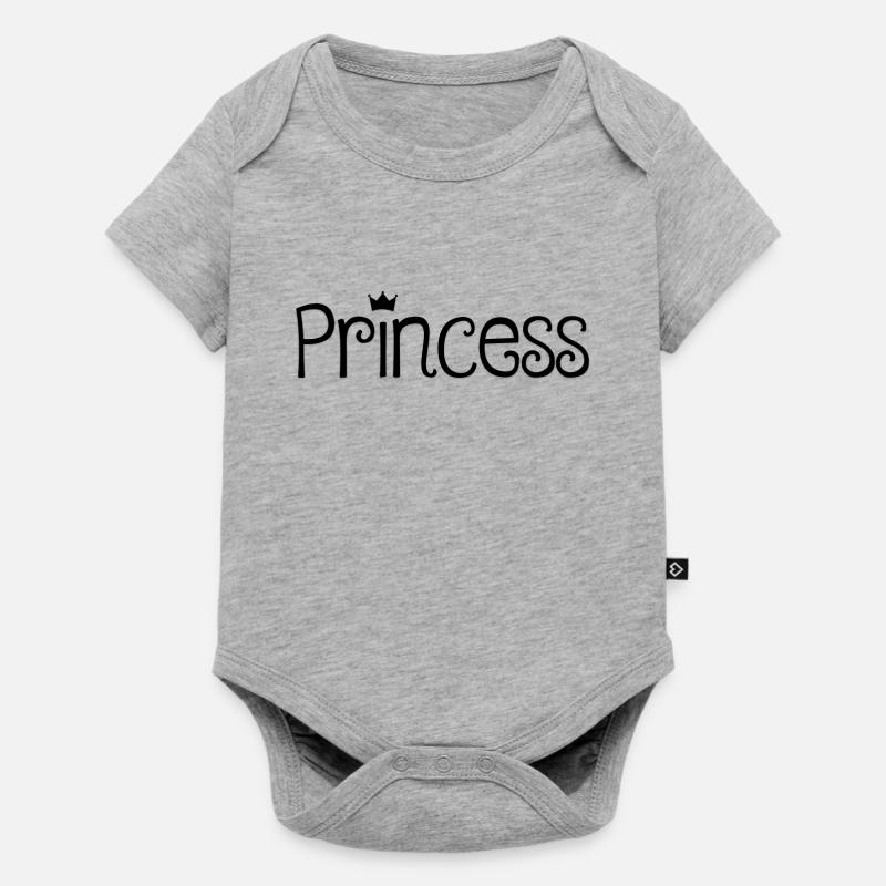 Princesse lettrage (princesse) - Body à manches courtes Premium Bébé - gris chiné
