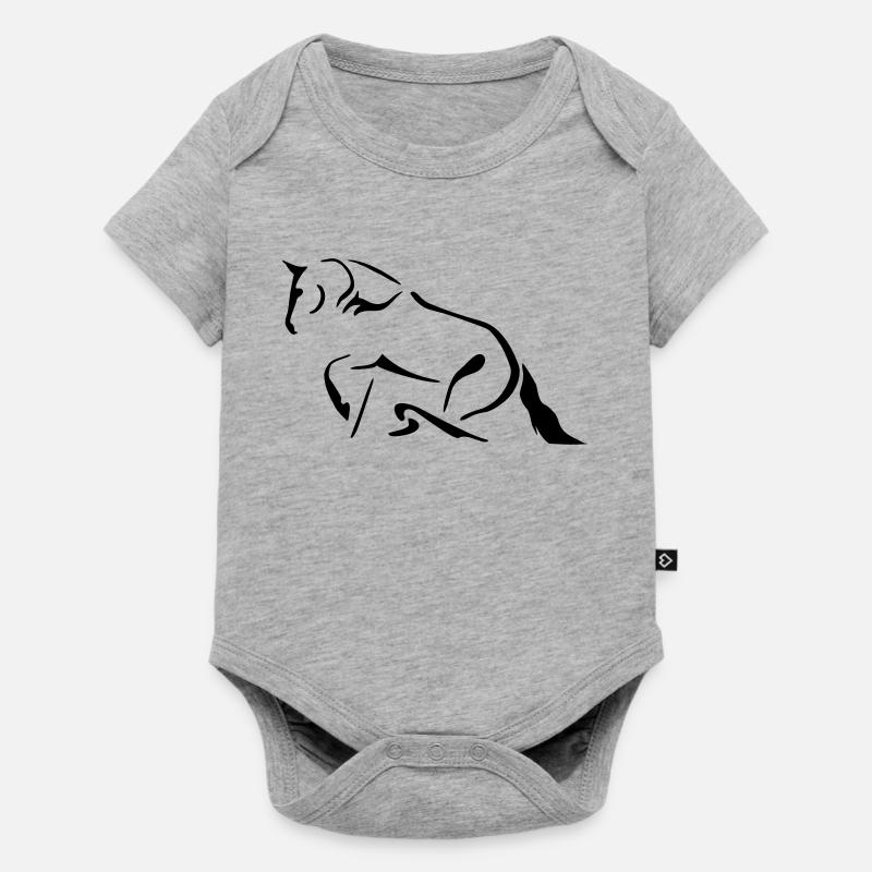 Cheval de l’Ouest - Body à manches courtes Premium Bébé - gris chiné