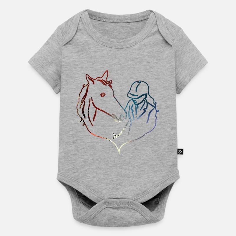 CHEVAL CHEVAL CHEVAL CAVALIÈRE - Body à manches courtes Premium Bébé - gris chiné