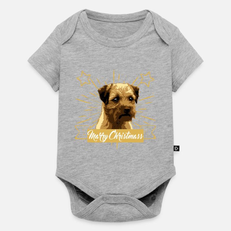 Border Terrier - Body à manches courtes Premium Bébé - gris chiné