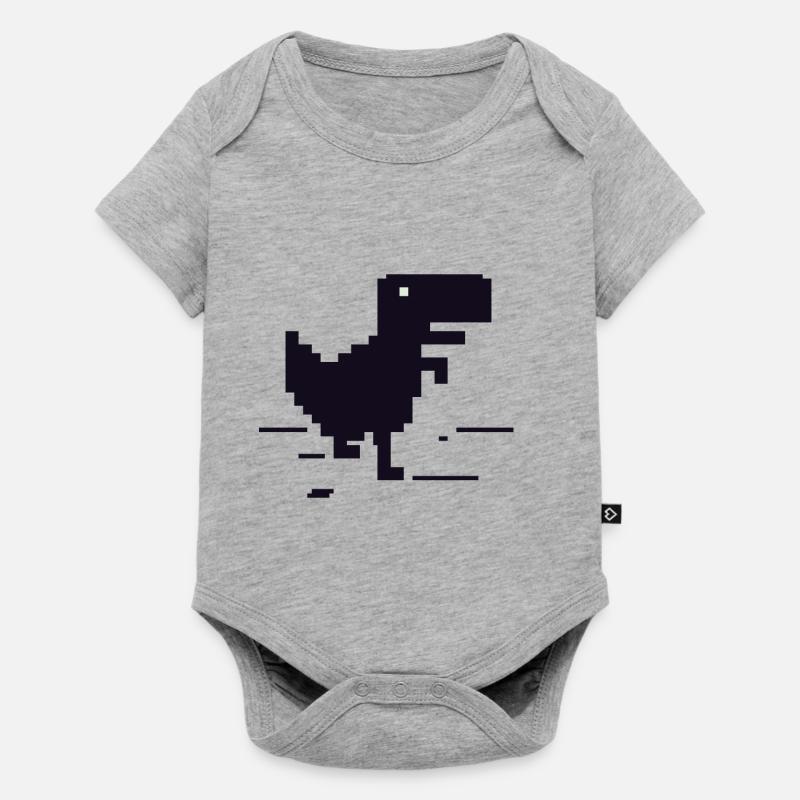 Dinosaure pixel rétro - Body à manches courtes Premium Bébé - gris chiné