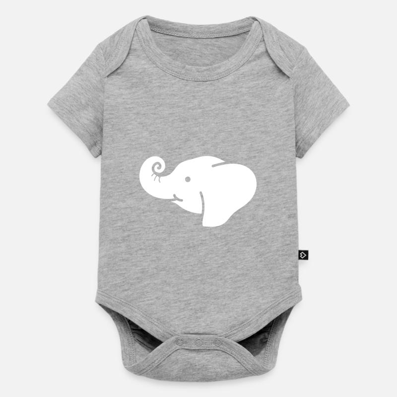 Éléphant bébé - Body à manches courtes Premium Bébé - gris chiné