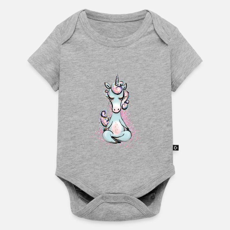 Licorne - Body à manches courtes Premium Bébé - gris chiné