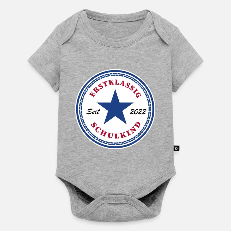 Kinder Einschulung Grundschule Erste Klasse Schule - Baby Premium Kurzarmbody - Grau meliert