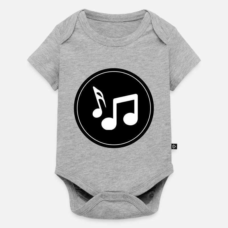 Notes de musique - Body à manches courtes Premium Bébé - gris chiné