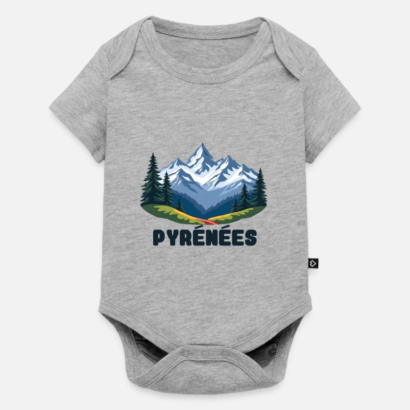 Pyrénées Pyrénées Françaises - Body à manches courtes Premium Bébé - gris chiné