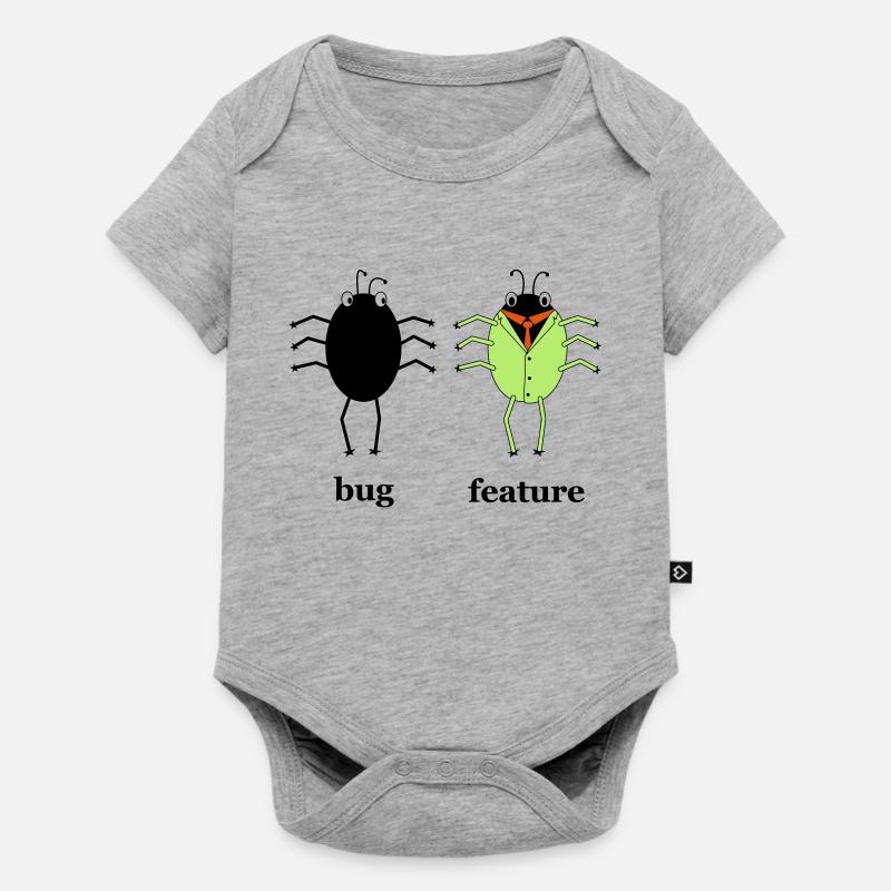 Bug vs Feature - Baby Premium Kurzarmbody - Grau meliert