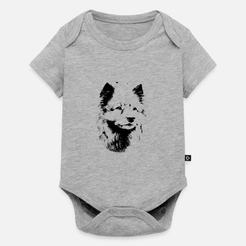 Race de chien Wolfsspitz - Body à manches courtes Premium Bébé - gris chiné