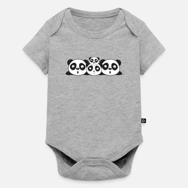 Panda enfants panda bear - Body à manches courtes Premium Bébé - gris chiné