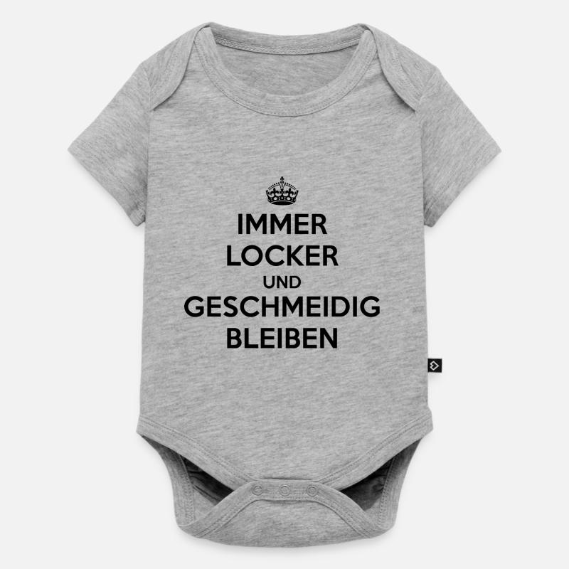 Immer locker und geschmeidig bleiben / Keep calm - Baby Premium Kurzarmbody - Grau meliert