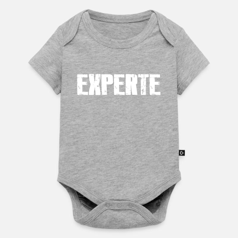 Experte - Baby Premium Kurzarmbody - Grau meliert