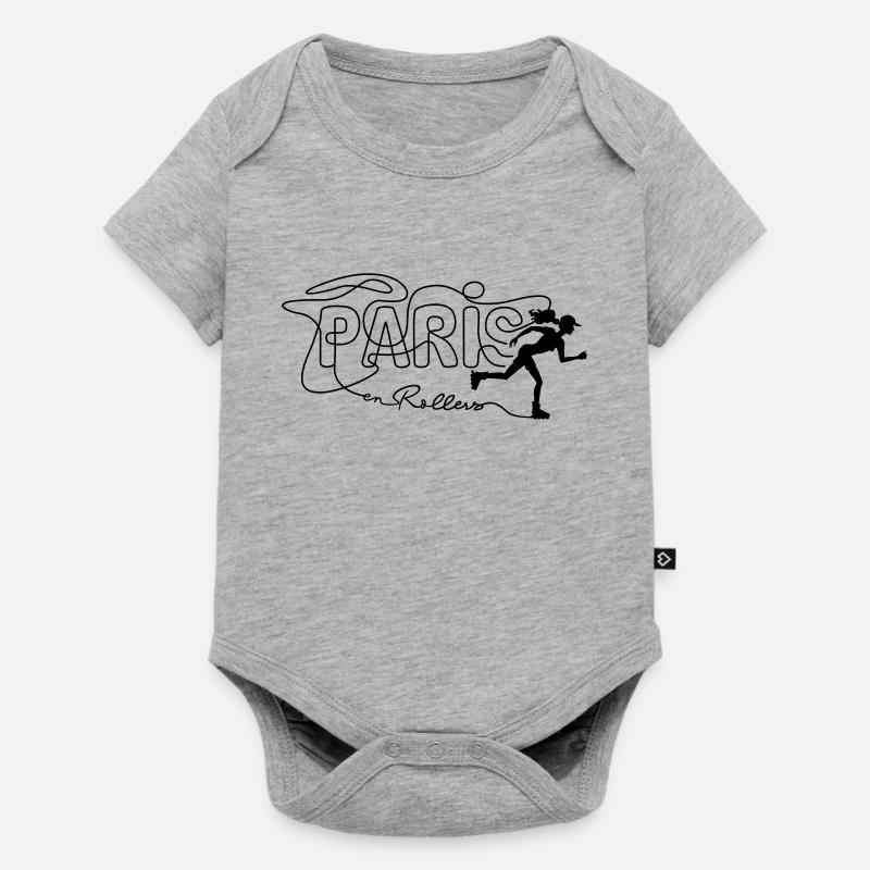paris rollers femme noir - Body à manches courtes Premium Bébé - gris chiné