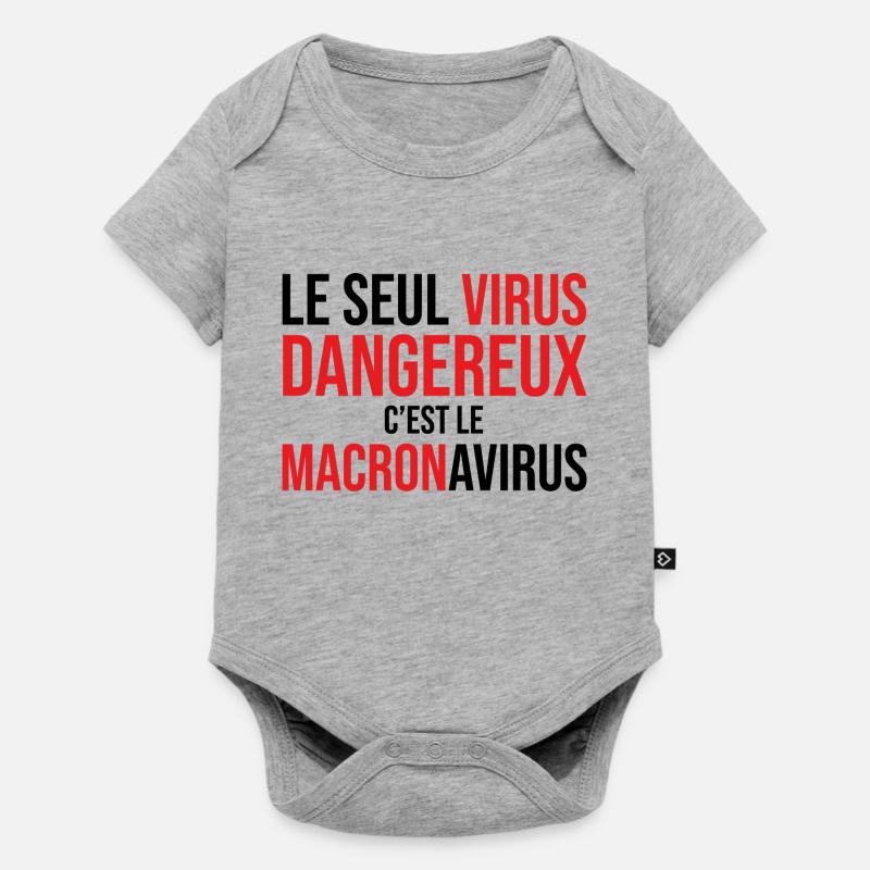 Macronavirus - Body à manches courtes Premium Bébé - gris chiné