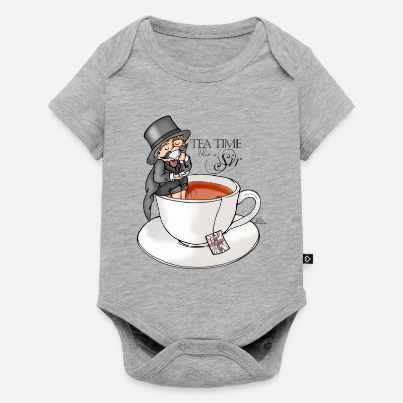 tea time like a Sir with Earl Grey (text) - Body à manches courtes Premium Bébé - gris chiné