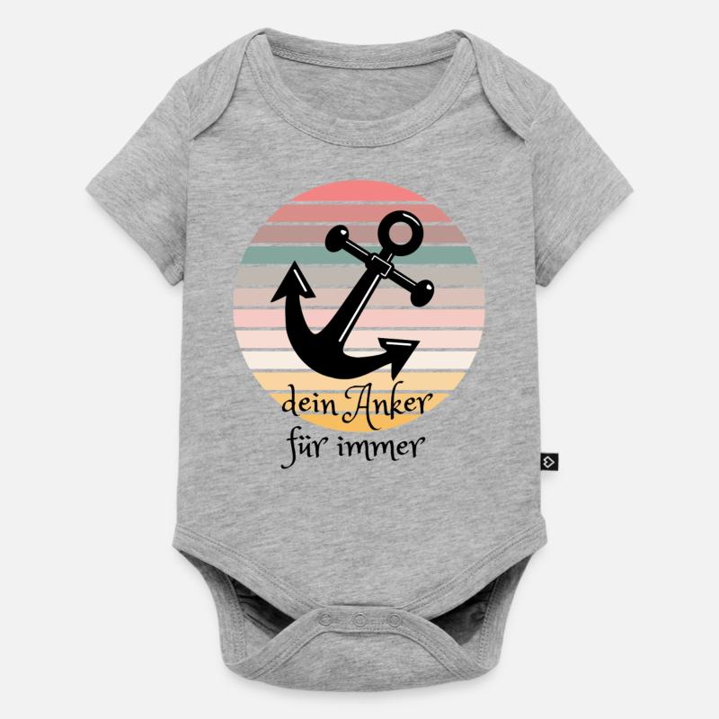 Anker - Baby Premium Kurzarmbody - Grau meliert