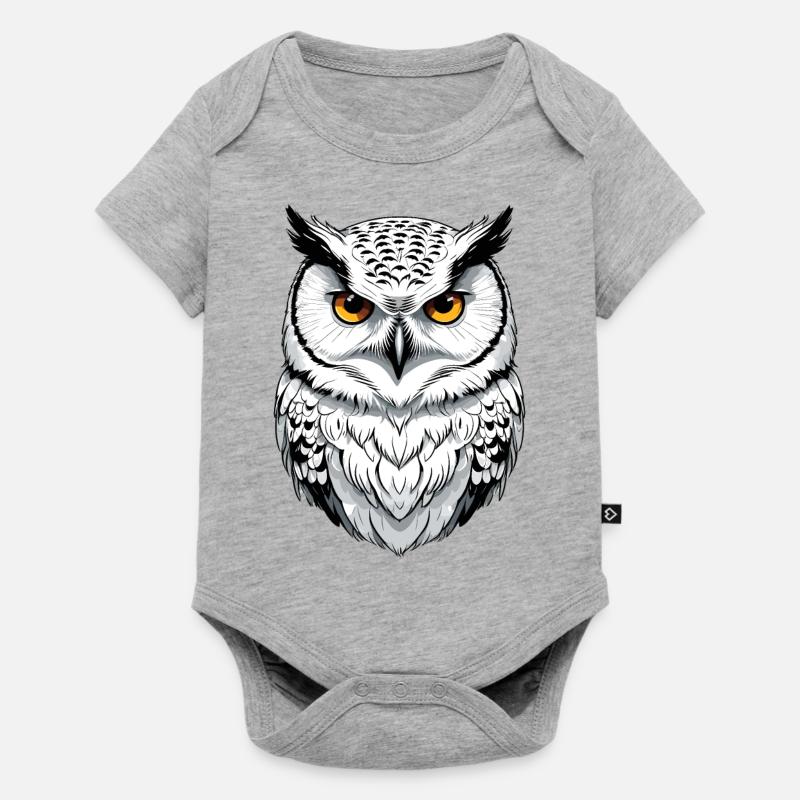Schnee-Eule - Baby Premium Kurzarmbody - Grau meliert