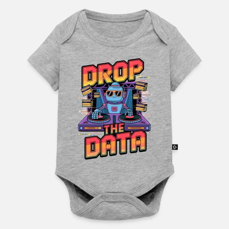 Drop the Data DJ Robot Techno Design - Baby Premium short-sleeve bodysuit - heather grey
