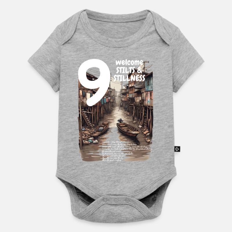 Canal Code Capuche sur pilotis Deep Khlong Streetwear - Body à manches courtes Premium Bébé - gris chiné