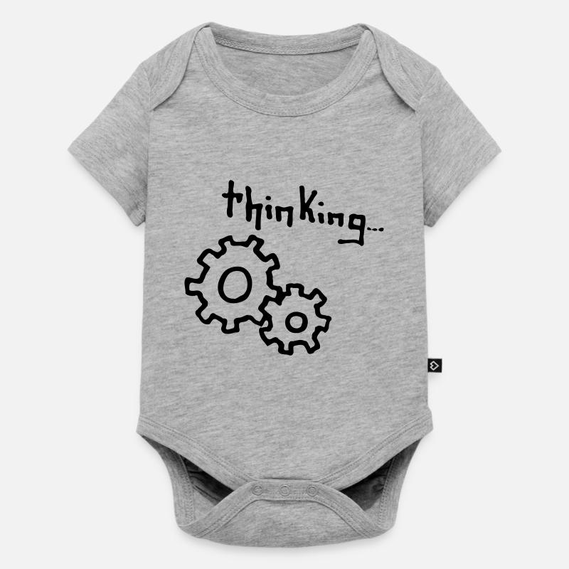 thinking - Body à manches courtes Premium Bébé - gris chiné